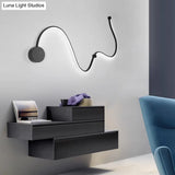 Contemporary Twist Led Wall Sconce - Black/White Warm/White Lighting