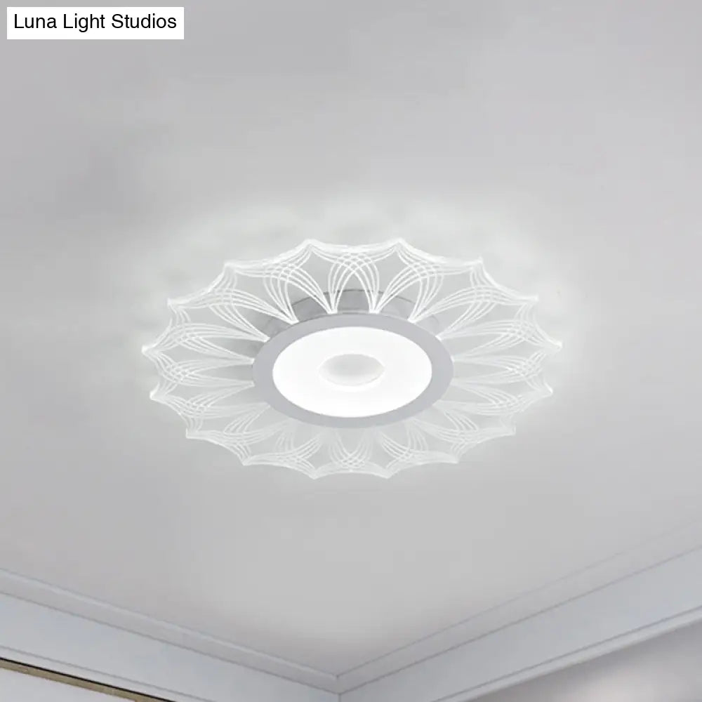 Contemporary Ultra Thin Led Flush Mount Ceiling Light Fixture For Bedroom - Clear Acrylic