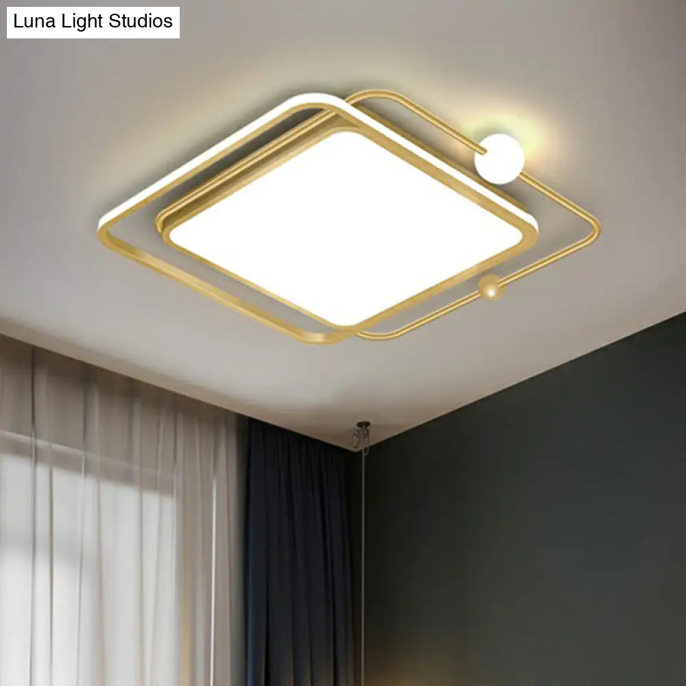 Contemporary Ultrathin Gold Flush Mount Led Ceiling Light For Bedroom