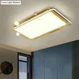 Contemporary Ultrathin Gold Flush Mount Led Ceiling Light For Bedroom