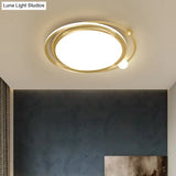 Contemporary Ultrathin Gold Flush Mount Led Ceiling Light For Bedroom