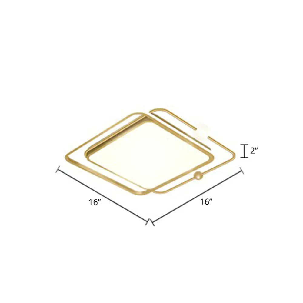 Contemporary Ultrathin Gold Flush Mount Led Ceiling Light For Bedroom / Remote Control Stepless