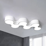 Contemporary Wavy Design Acrylic Flush Mount Led Ceiling Light For Bedroom In Warm/White White /