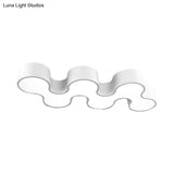 Contemporary Wavy Design Acrylic Flush Mount Led Ceiling Light For Bedroom In Warm/White