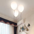 Contemporary White Balloon Shade Flush Mount Light With Opal Glass Ceiling Fixture - 8’/10’ W 1