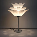 Contemporary White Bedroom Nightstand Light - Flower Acrylic Shade Table Lamp