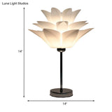Contemporary White Bedroom Nightstand Light - Flower Acrylic Shade Table Lamp