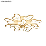 Contemporary White Butterfly Wing Ceiling Flush Light With Warm/White - Ideal For Hotels