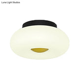 Contemporary White Circular Semi Flush Ceiling Light With 1/3/5 Heads - Acrylic Lamp For Living Room
