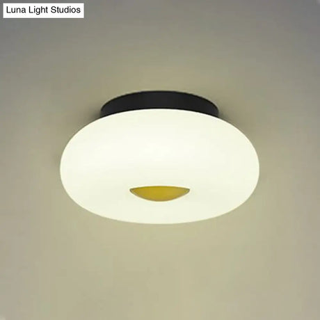 Contemporary White Circular Semi Flush Ceiling Light With 1/3/5 Heads - Acrylic Lamp For Living Room