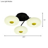 Contemporary White Circular Semi Flush Ceiling Light With 1/3/5 Heads - Acrylic Lamp For Living Room