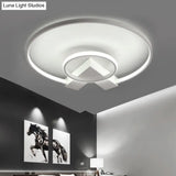 Contemporary White/Gold Led Ceiling Flush Mount With Chic 2 - Circle Design