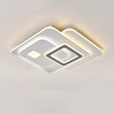 Contemporary White Led Ceiling Fixture For Bedroom - Overlapping Acrylic Flush Mount