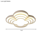 Contemporary White Led Flower Ceiling Light Fixture - Multi - Tier Acrylic Design