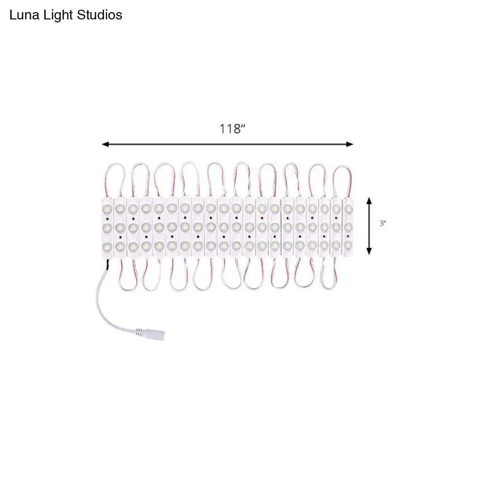 Contemporary White Led Vanity Strip Light: Plastic Linear Make-Up Lighting For Dressing Room