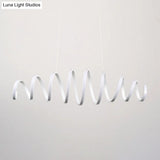 Contemporary White Spiral Chandelier Pendant Light With Acrylic And Led - Ideal For Dining Rooms