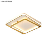 Contemporary White Square Frame Ceiling Led Flush Mount Lamp 19.5’ Wide - Warm/White Light