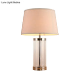 Contemporary White Tapered Drum Task Lighting For Reading - 1 Head Book Light