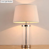 Contemporary White Tapered Drum Task Lighting For Reading - 1 Head Book Light