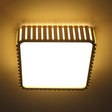 Contemporary Wood Led Flush Mount Ceiling Light Fixture - Bamboo Square Design / B