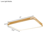 Contemporary Wood Led Flush Mount Lamp (23.5’/31.5’/37.5’) - White/Warm/Natural Light Acrylic