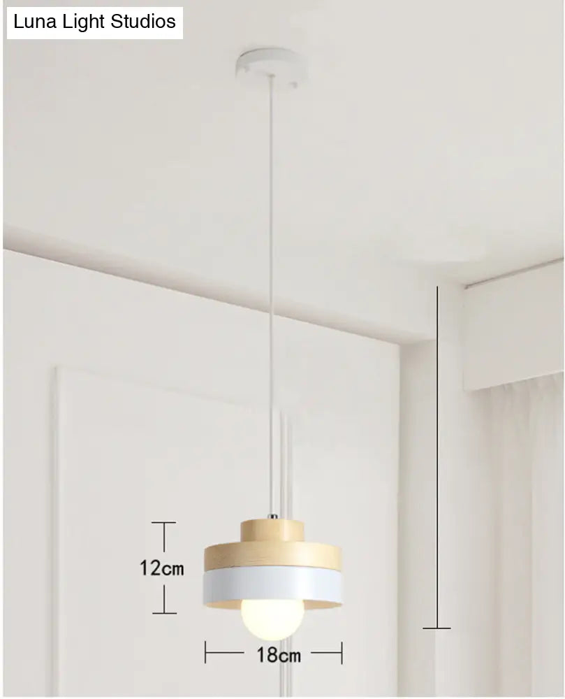 Contemporary Wood Shade Pendant Light Fixture For Dining Room Ceiling