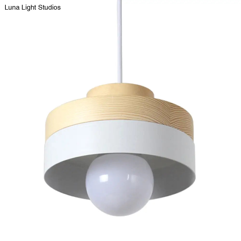 Contemporary Wood Shade Pendant Light Fixture For Dining Room Ceiling
