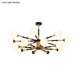 Contemporary Wooden Sputnik Chandelier - 6/8/12 Lights Hanging Pendant Lamp For Bedroom
