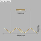 Contemporary Zigzag Pendant Led Light Fixture With Metal Suspension