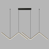 Contemporary Zigzag Pendant Led Light Fixture With Metal Suspension Black / Third Gear