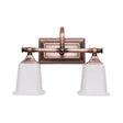 Copper 2/3-Head Vanity Light Traditional Ivory Glass Wall Lighting For Bathroom With Twist Arm 2 /