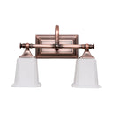 Copper 2/3-Head Vanity Light Traditional Ivory Glass Wall Lighting For Bathroom With Twist Arm 2 /
