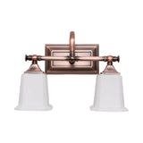 Copper 2/3-Head Vanity Light Traditional Ivory Glass Wall Lighting For Bathroom With Twist Arm 2 /