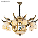 Copper Chandelier with Marble 20+ Lights Remote Control chandelier