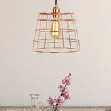 Copper Cone Iron Hanging Light Fixture – 1-Light Industrial Pendant Kit For Living Room