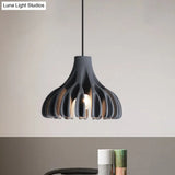 Coral-Shape Pendant Lighting: Macaron Resin Dining Room Lamp (1 Light) In White Black And Yellow
