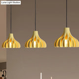 Coral-Shape Pendant Lighting: Macaron Resin Dining Room Lamp (1 Light) In White Black And Yellow