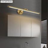Country Bathroom Led Vanity Light - Pole Shaped Metal Wall Mount In Brass