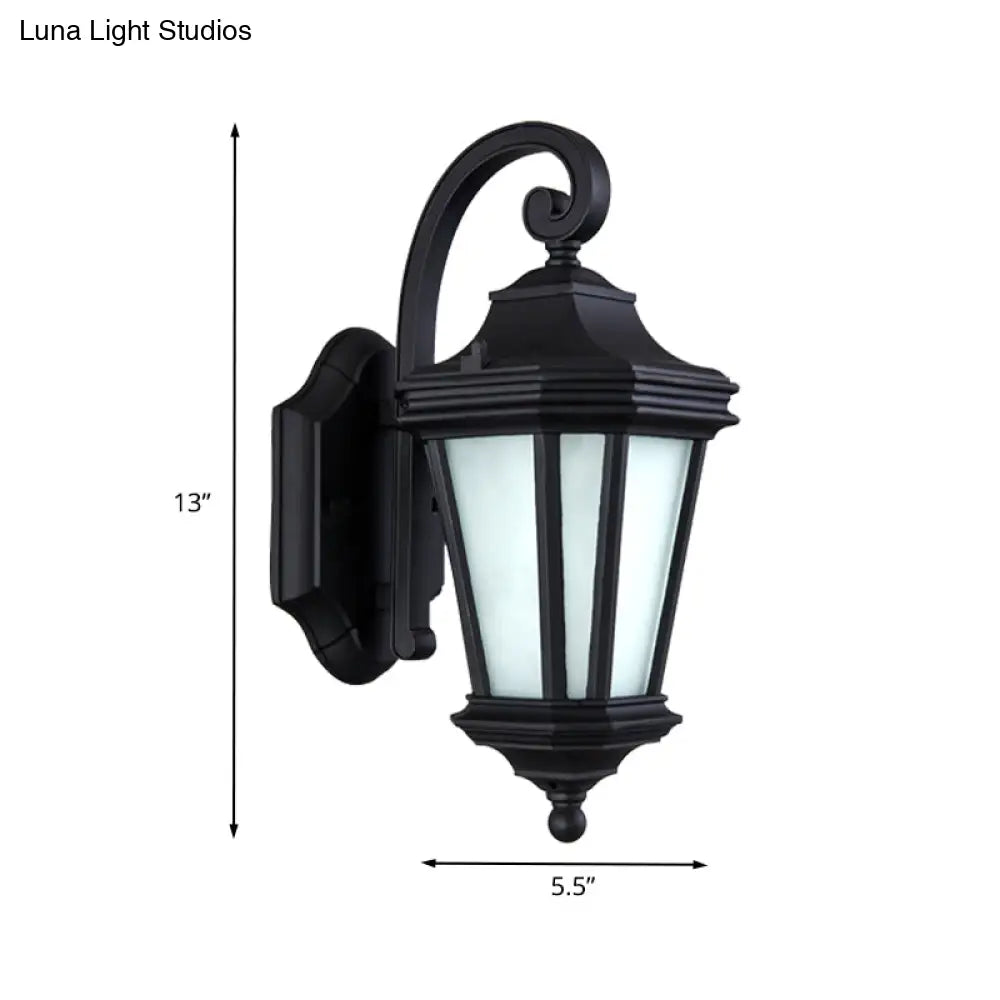 Country Black Finish Twisted Arm Sconce Lighting With Opal Glass - Wall Mount Lamp Fixture
