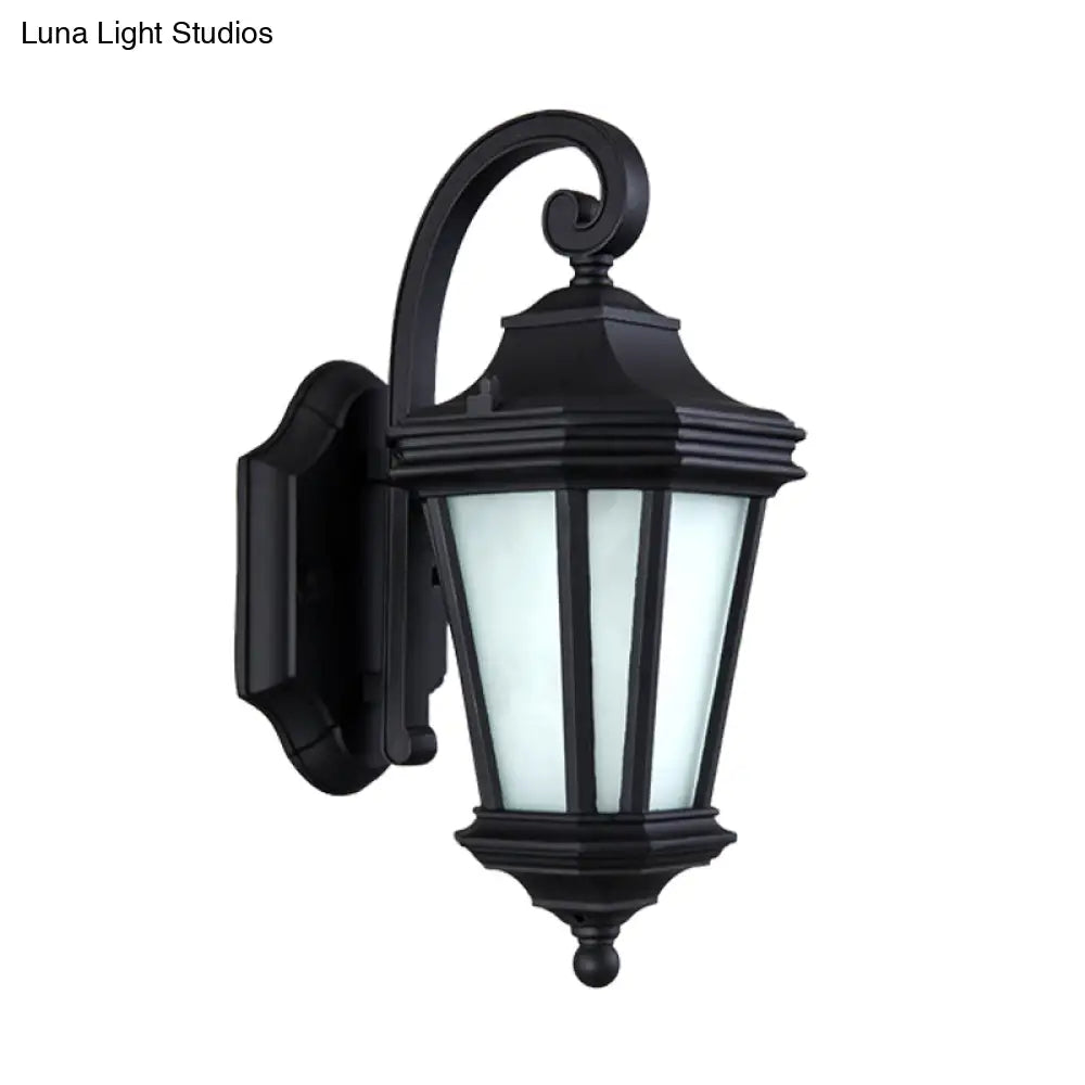 Country Black Finish Twisted Arm Sconce Lighting With Opal Glass - Wall Mount Lamp Fixture