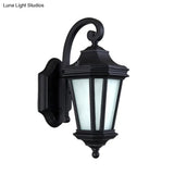 Country Black Finish Twisted Arm Sconce Lighting With Opal Glass - Wall Mount Lamp Fixture