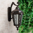 Country Black Water Glass Wall Mounted Lamp For Courtyard - 1-Head Urn Shaped Sconce Light With A