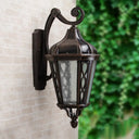 Country Black Water Glass Wall Mounted Lamp For Courtyard - 1-Head Urn Shaped Sconce Light With A