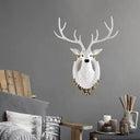 Country Resin Deer Head Sconce Light - Led Wall Mounted Lamp (16/18.5) In Black/White/Wood White /