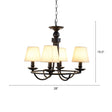 Country Style Conical Chandelier With Fabric Pendant For Dining Room Lighting 4 / Flaxen