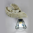 Country Style Resin Sleeping Angel Leaf Wall Sconce Light - Stained Glass Clear/Beige Clear