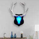 Country White/Blue Led Deer Wall Lamp: Rustic Resin Sconce Light For Living Room With Antler Design