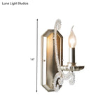 Countryside Crystal Wall Lamp With Silver Half-Bulbs - Elegant Living Room Lighting