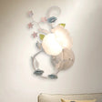 Countryside Glass Blossom Wall Lamp: Cream 1 Head Sconce Light In White/Pink - Left/Right Mount