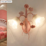 Countryside Pink Blossom Wall Sconce With Opal Glass - Perfect For Living Rooms